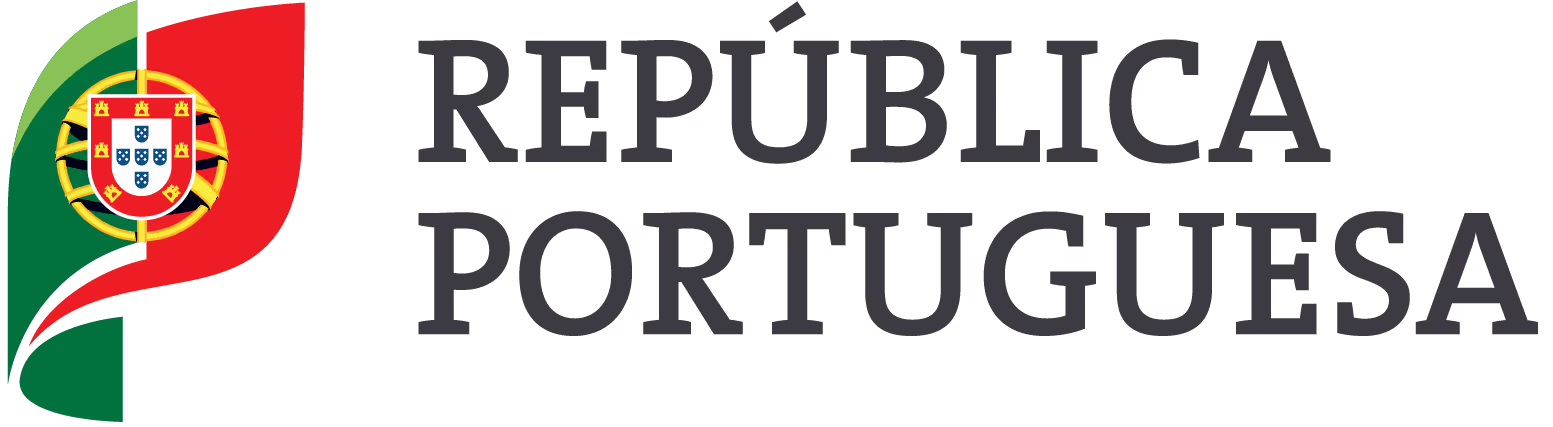 Logo of the Portuguese Republic with the national flag emblem and text “República Portuguesa” representing the government of Portugal.